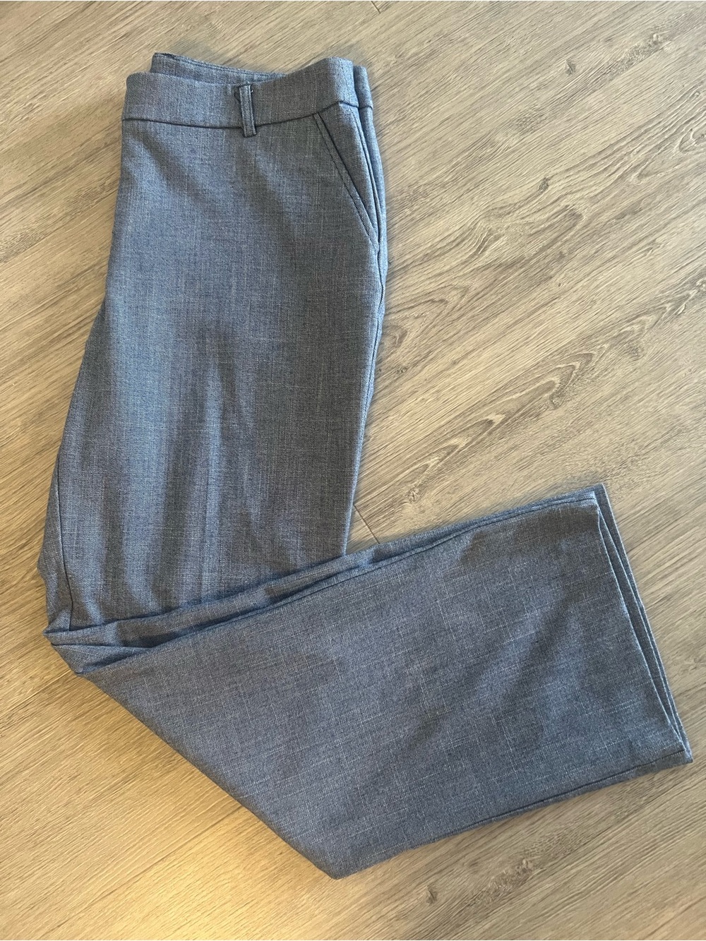 Anne Klein Blue Chambray Straight Leg Dress Pants Office‎ Trousers | Workwear